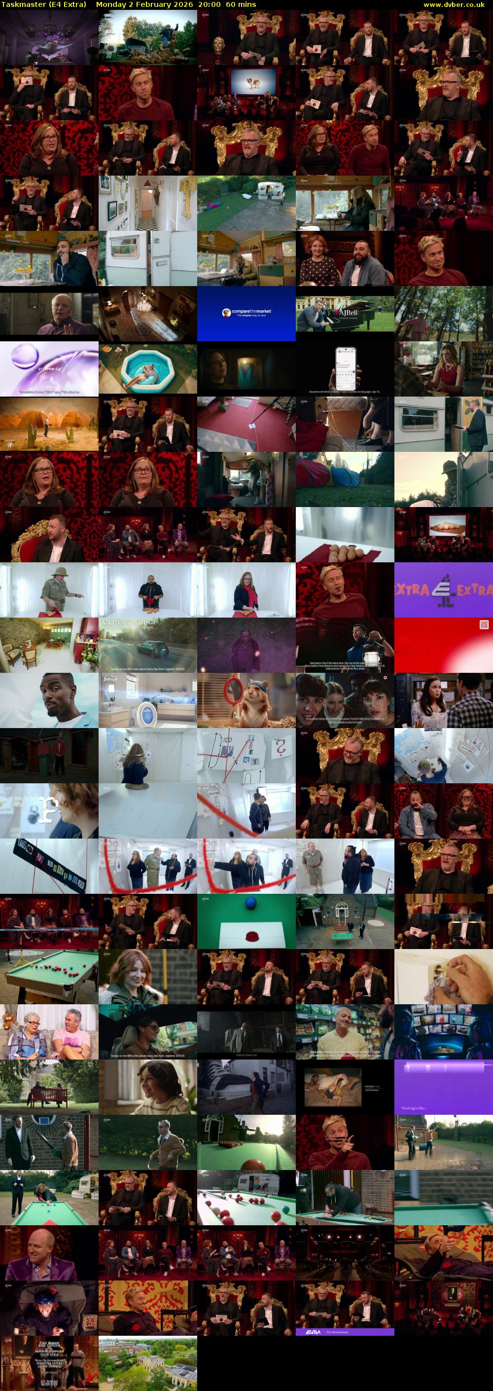 Taskmaster (E4 Extra) Monday 2 February 2026 20:00 - 21:00