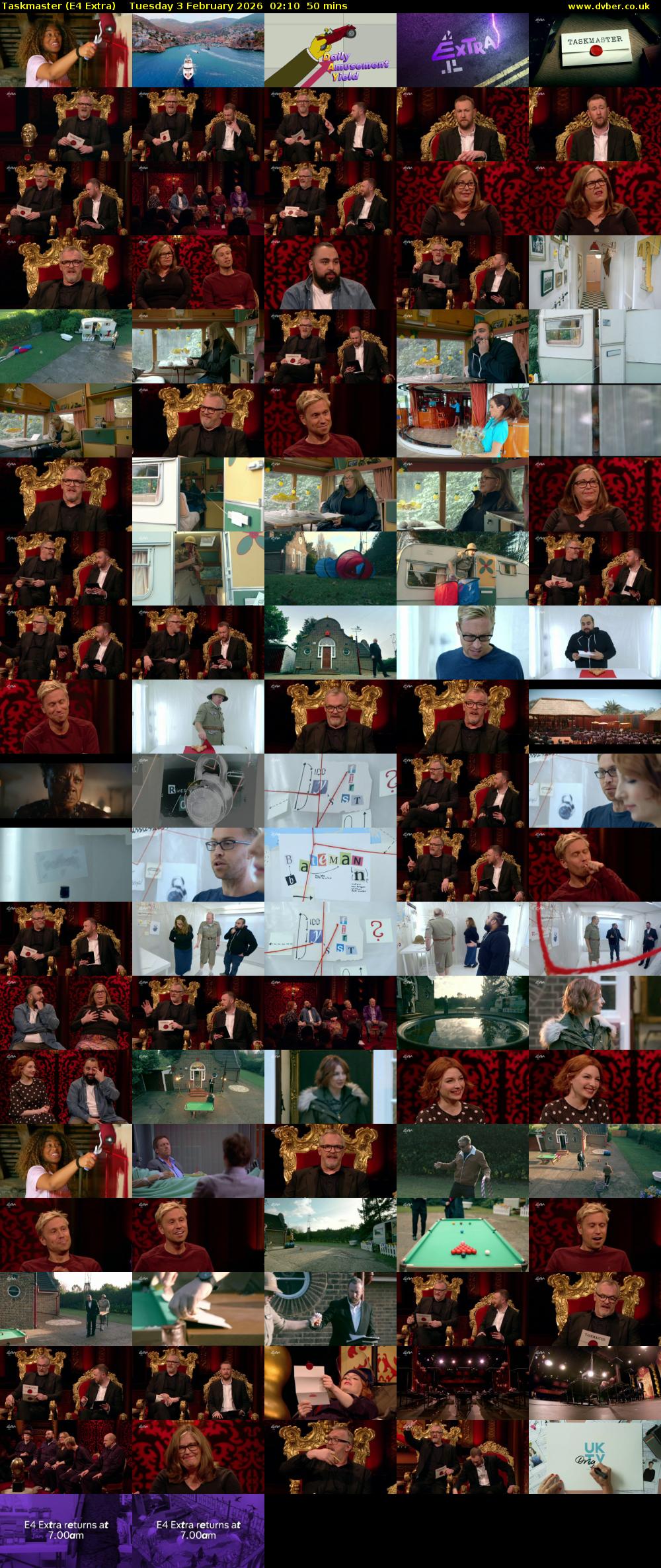 Taskmaster (E4 Extra) Tuesday 3 February 2026 02:10 - 03:00