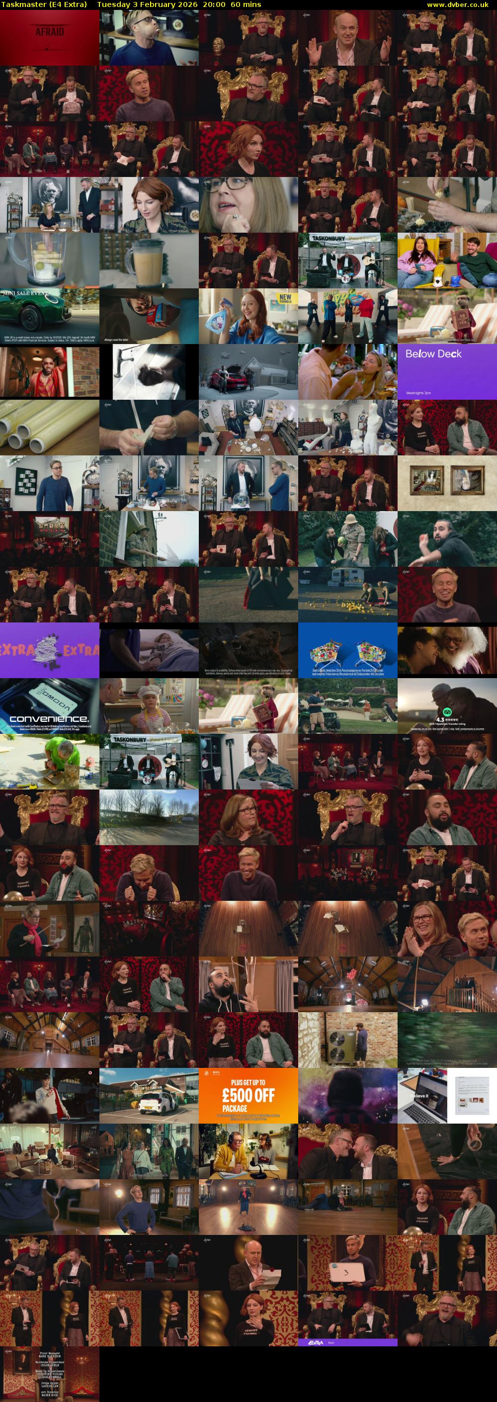 Taskmaster (E4 Extra) Tuesday 3 February 2026 20:00 - 21:00