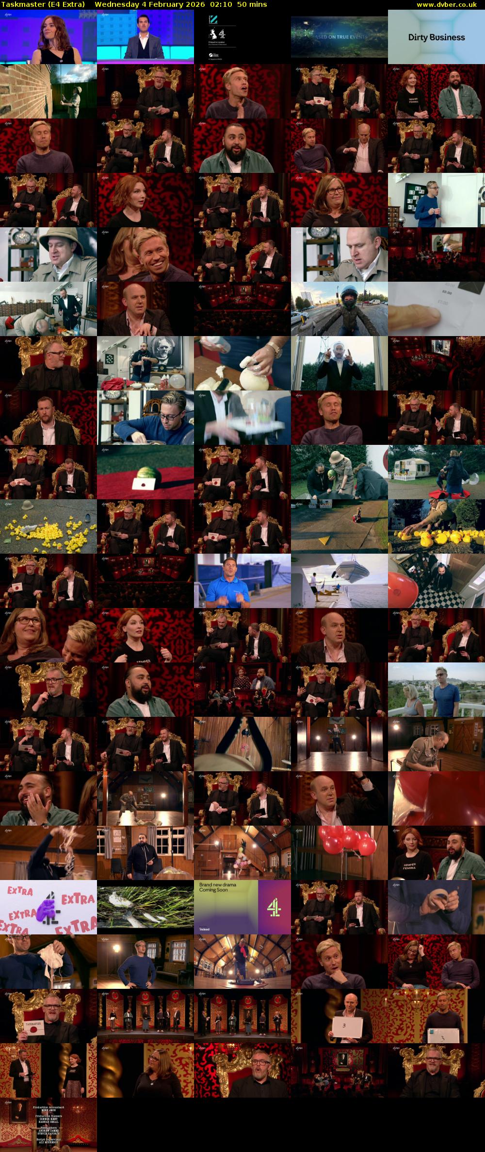 Taskmaster (E4 Extra) Wednesday 4 February 2026 02:10 - 03:00