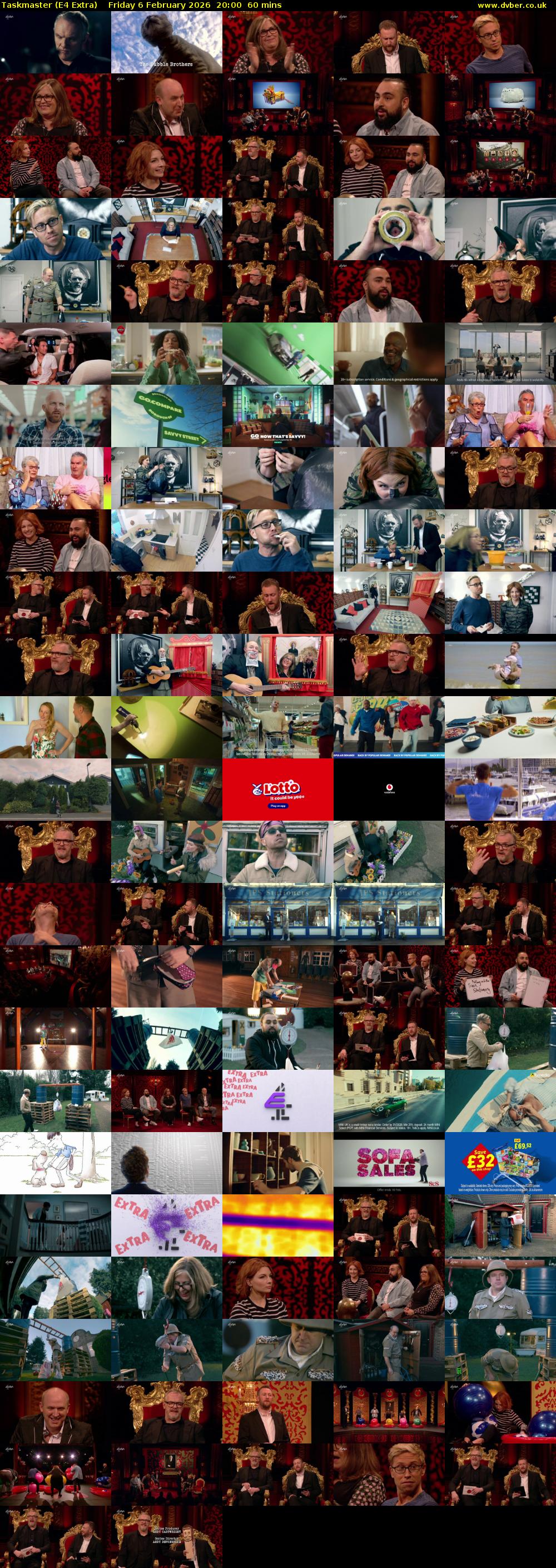 Taskmaster (E4 Extra) Friday 6 February 2026 20:00 - 21:00