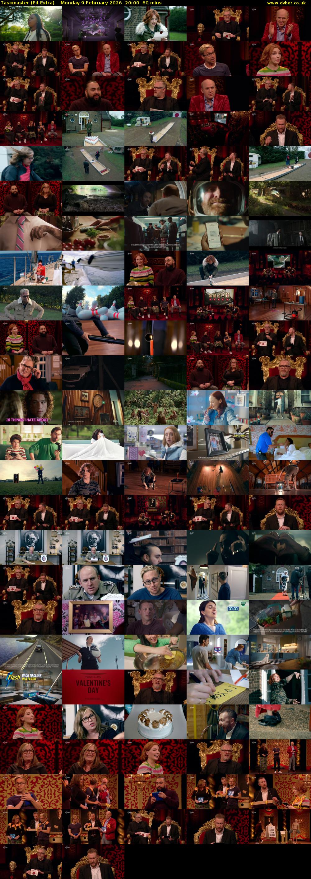 Taskmaster (E4 Extra) Monday 9 February 2026 20:00 - 21:00