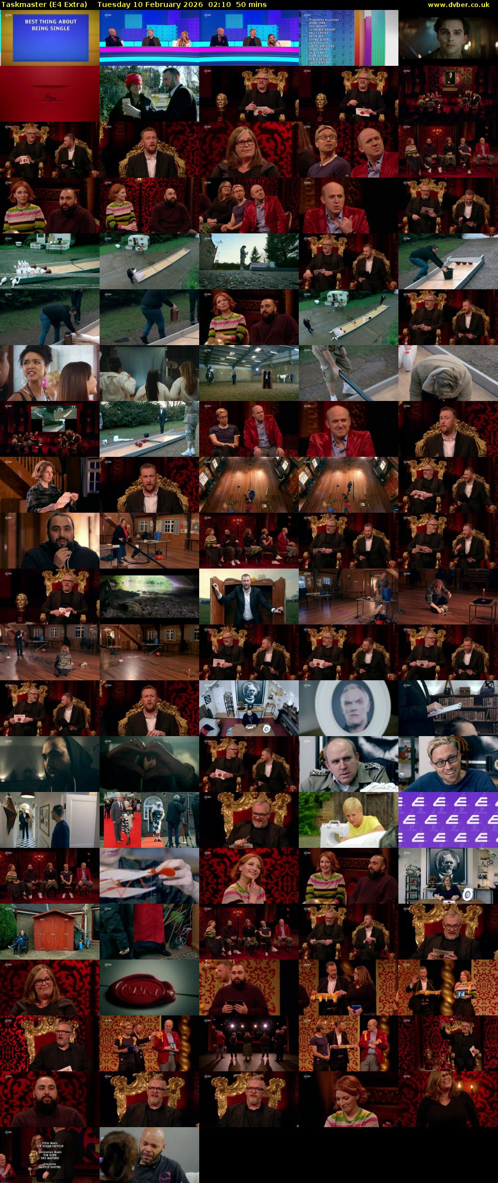 Taskmaster (E4 Extra) Tuesday 10 February 2026 02:10 - 03:00