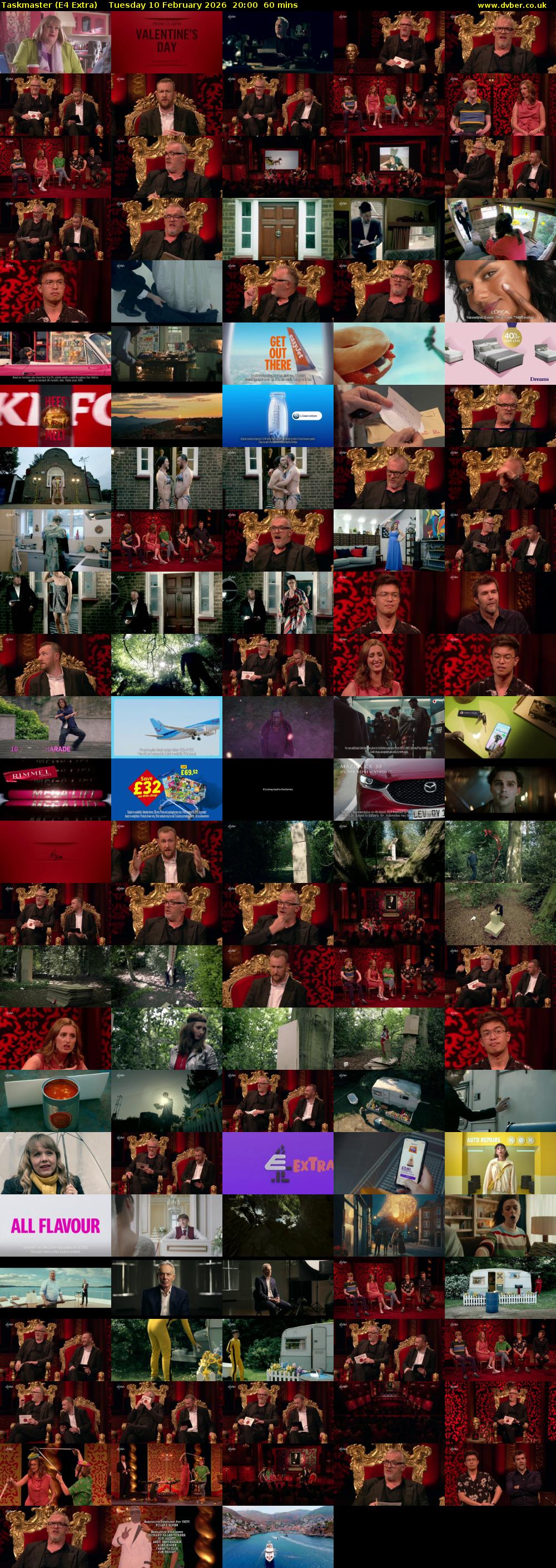 Taskmaster (E4 Extra) Tuesday 10 February 2026 20:00 - 21:00