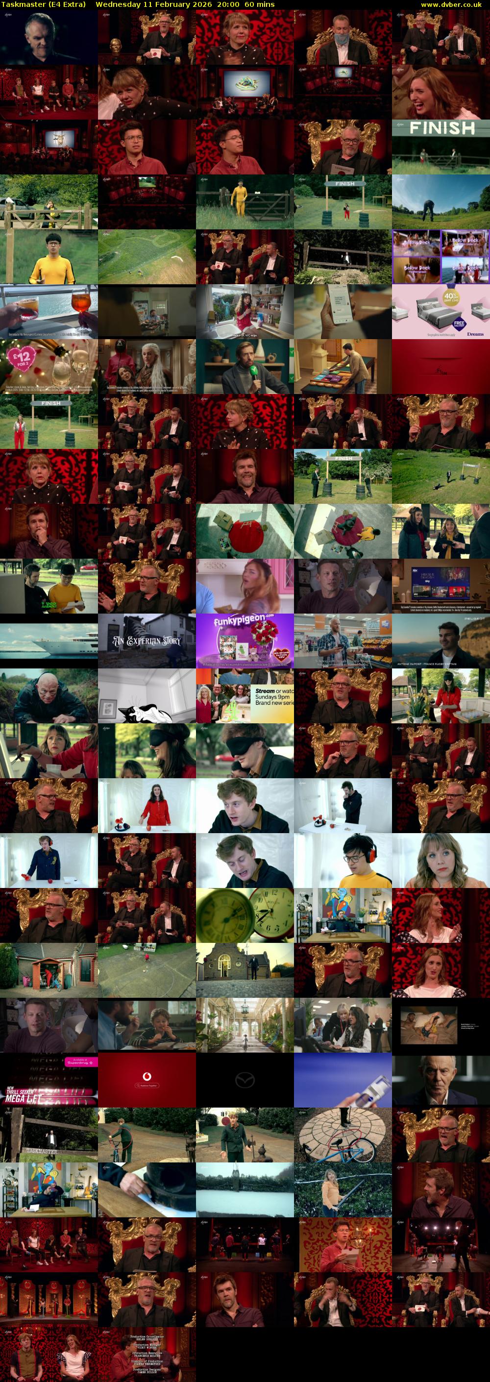 Taskmaster (E4 Extra) Wednesday 11 February 2026 20:00 - 21:00