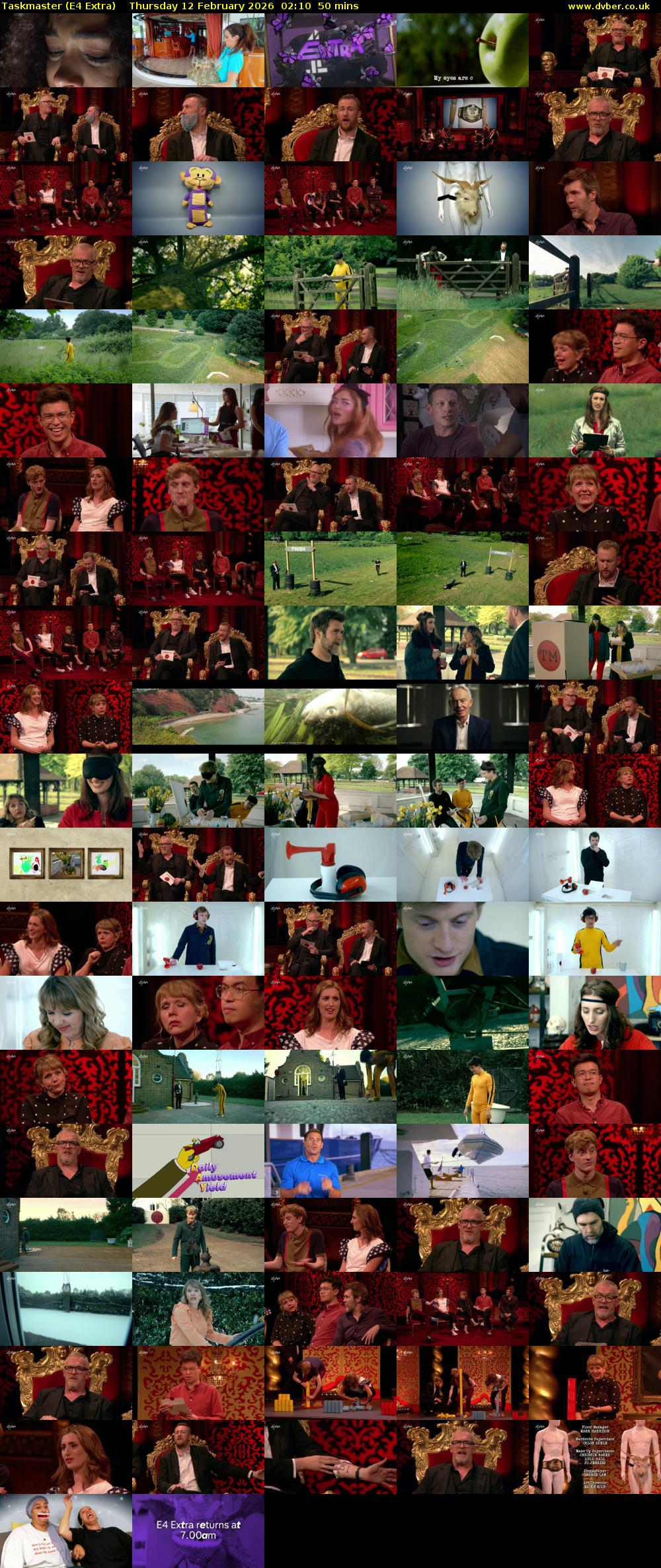 Taskmaster (E4 Extra) Thursday 12 February 2026 02:10 - 03:00