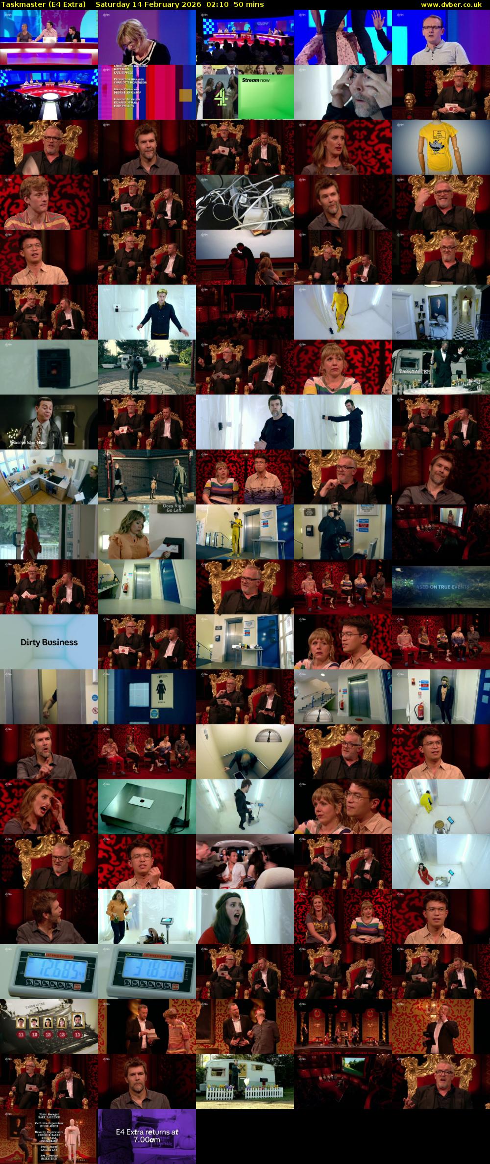 Taskmaster (E4 Extra) Saturday 14 February 2026 02:10 - 03:00