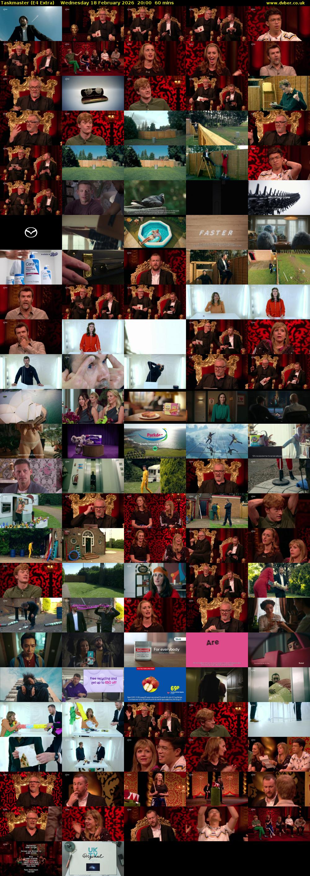 Taskmaster (E4 Extra) Wednesday 18 February 2026 20:00 - 21:00