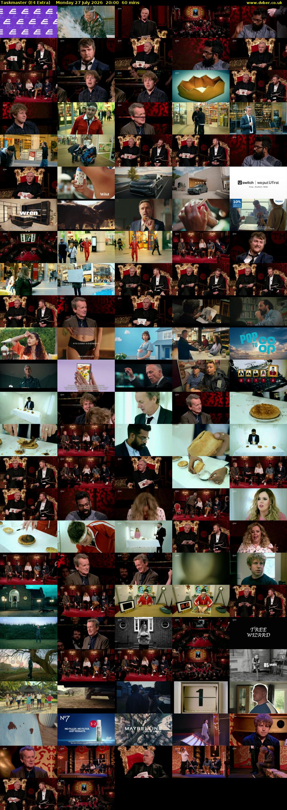 Taskmaster (E4 Extra) Monday 27 July 2026 20:00 - 21:00