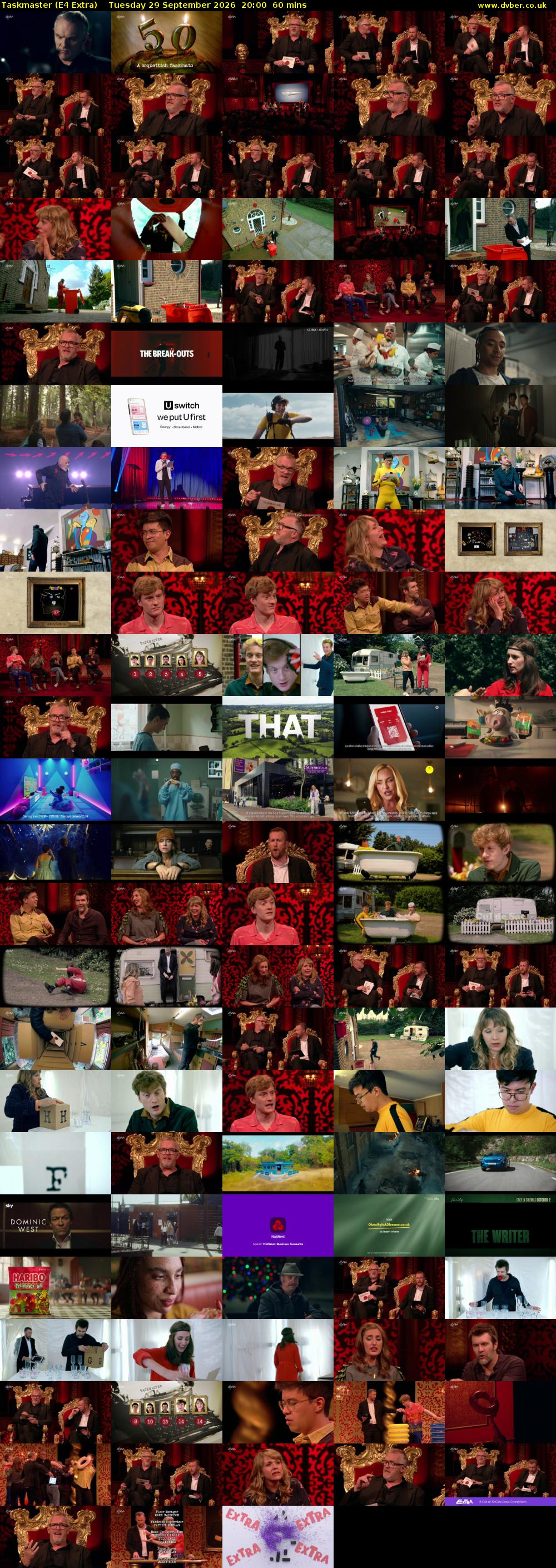 Taskmaster (E4 Extra) Tuesday 29 September 2026 20:00 - 21:00