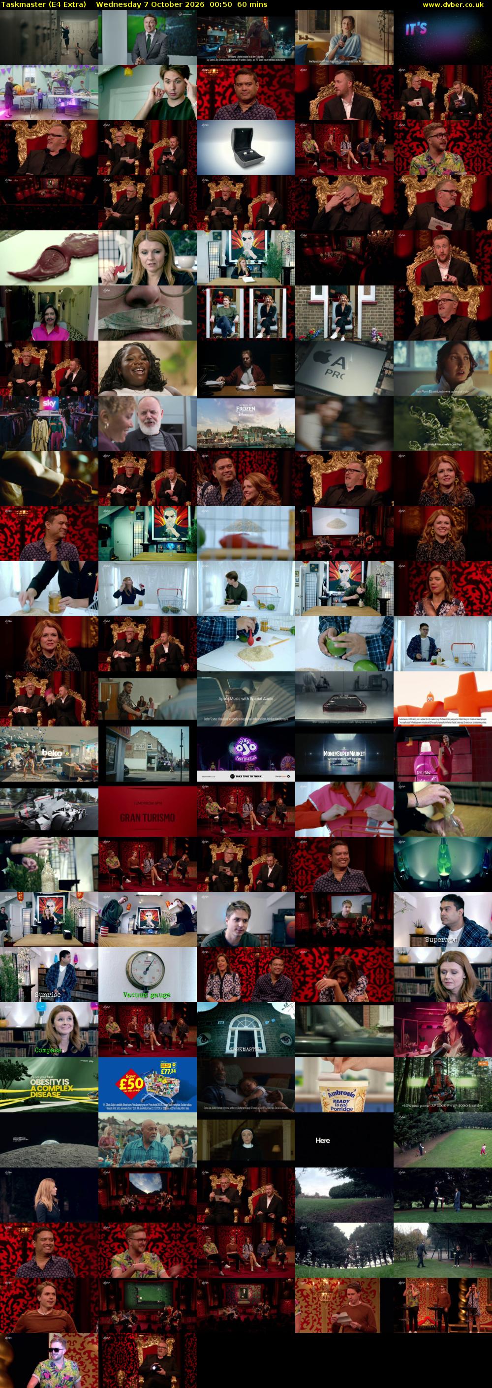 Taskmaster (E4 Extra) Wednesday 7 October 2026 00:50 - 01:50