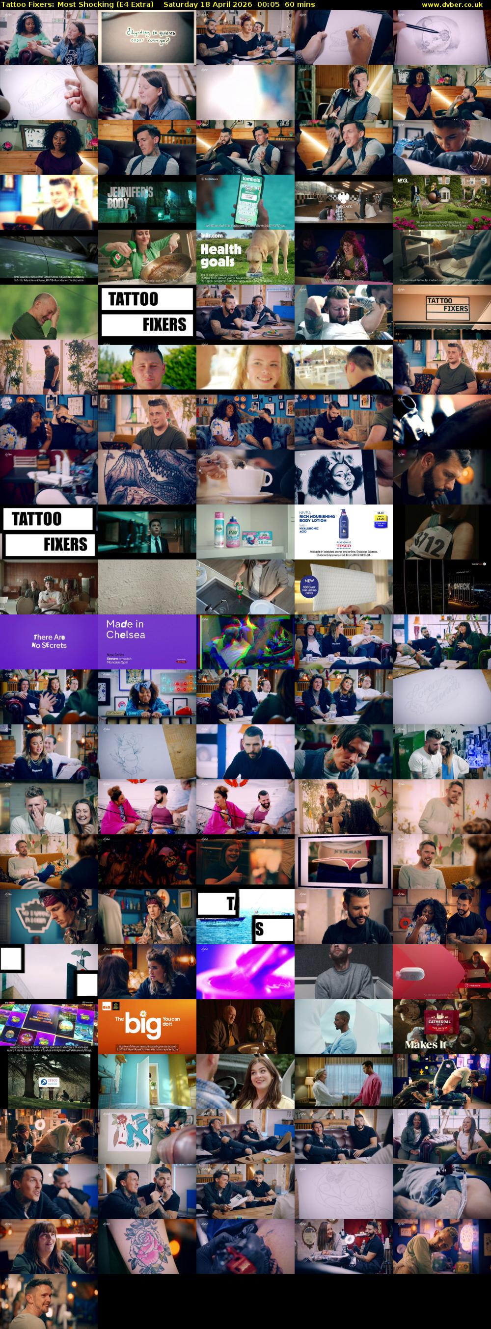 Tattoo Fixers: Most Shocking (E4 Extra) Saturday 18 April 2026 00:05 - 01:05