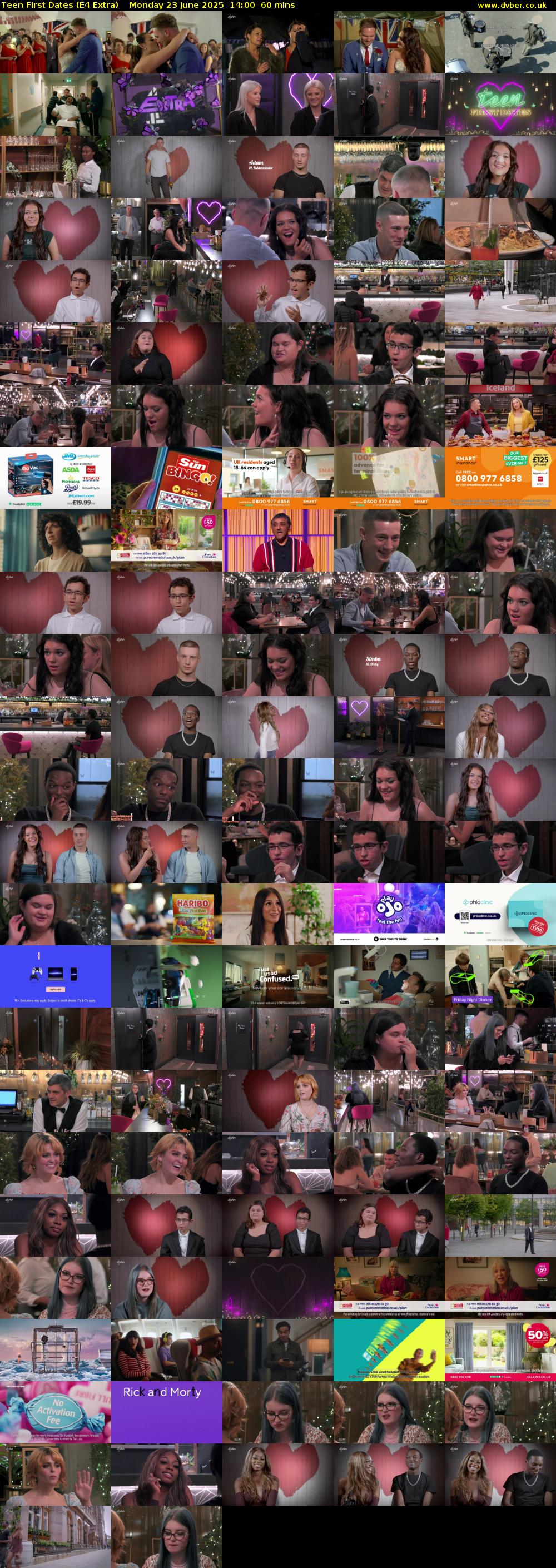 Teen First Dates (E4 Extra) Monday 23 June 2025 14:00 - 15:00