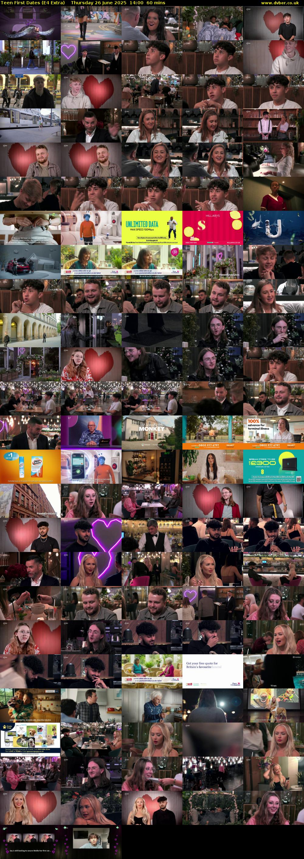 Teen First Dates (E4 Extra) Thursday 26 June 2025 14:00 - 15:00