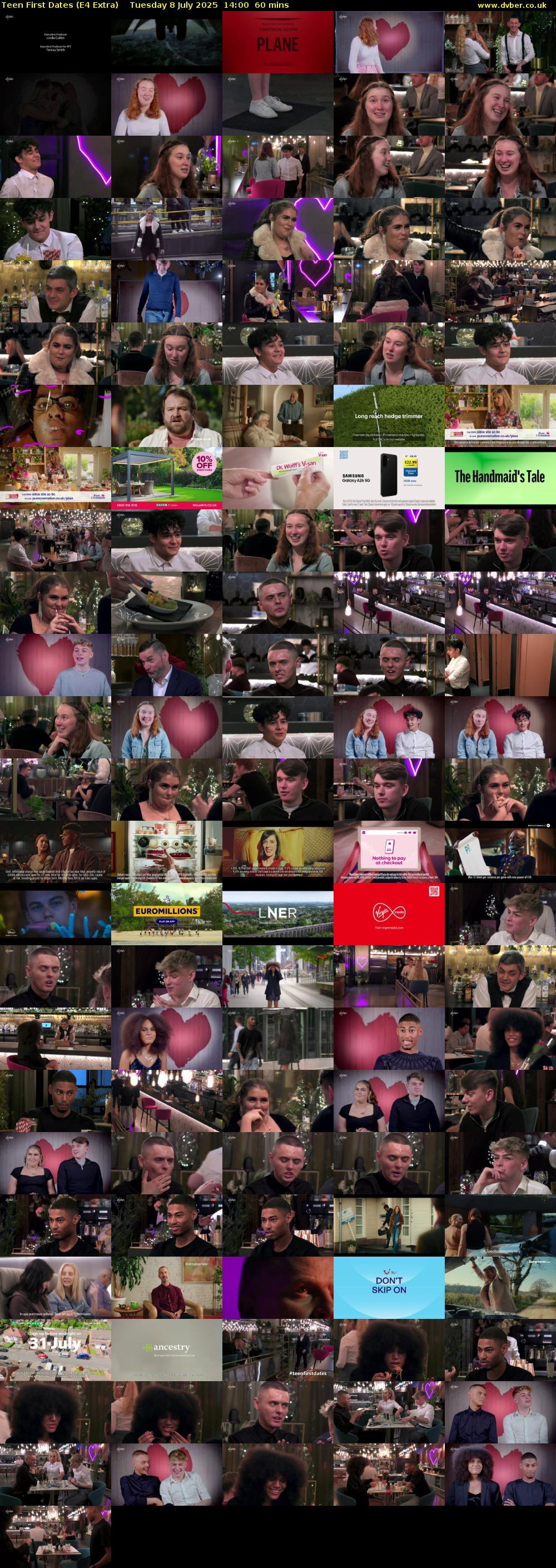 Teen First Dates (E4 Extra) Tuesday 8 July 2025 14:00 - 15:00