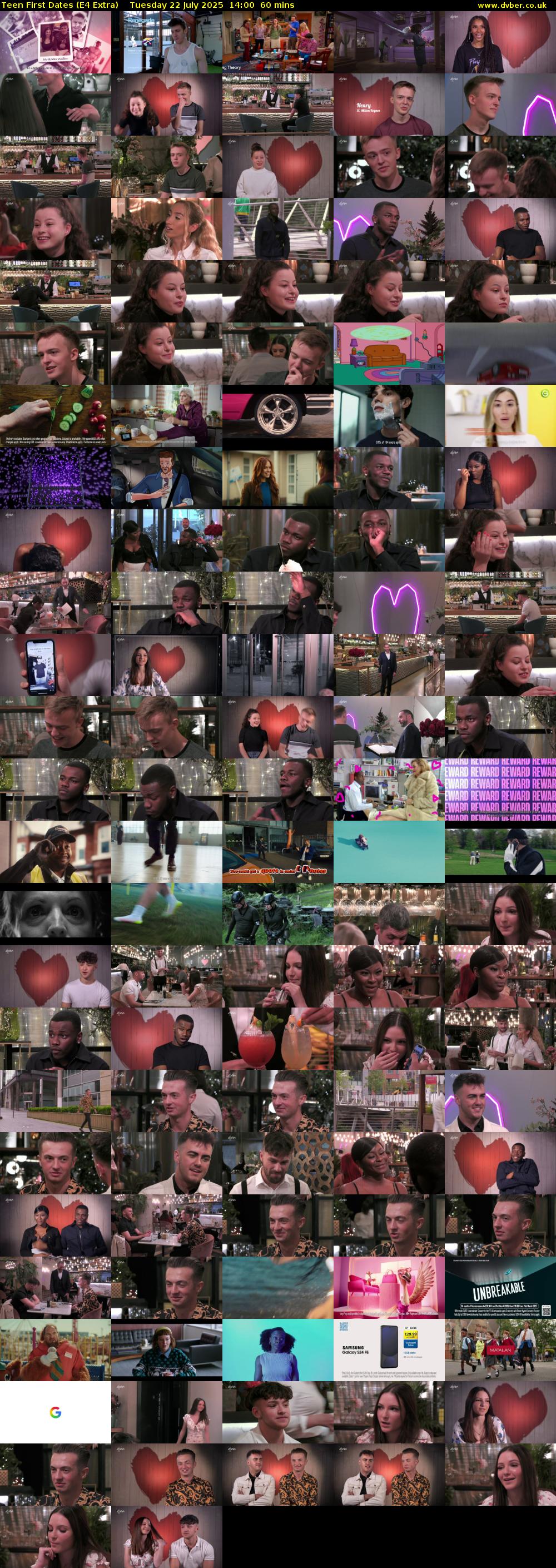 Teen First Dates (E4 Extra) Tuesday 22 July 2025 14:00 - 15:00