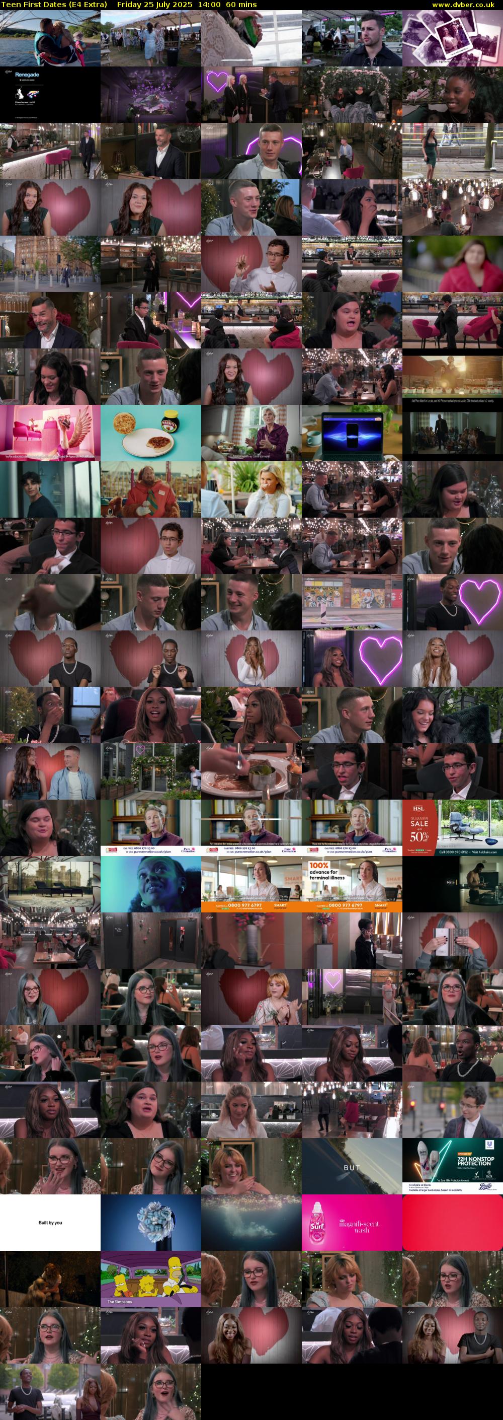 Teen First Dates (E4 Extra) Friday 25 July 2025 14:00 - 15:00