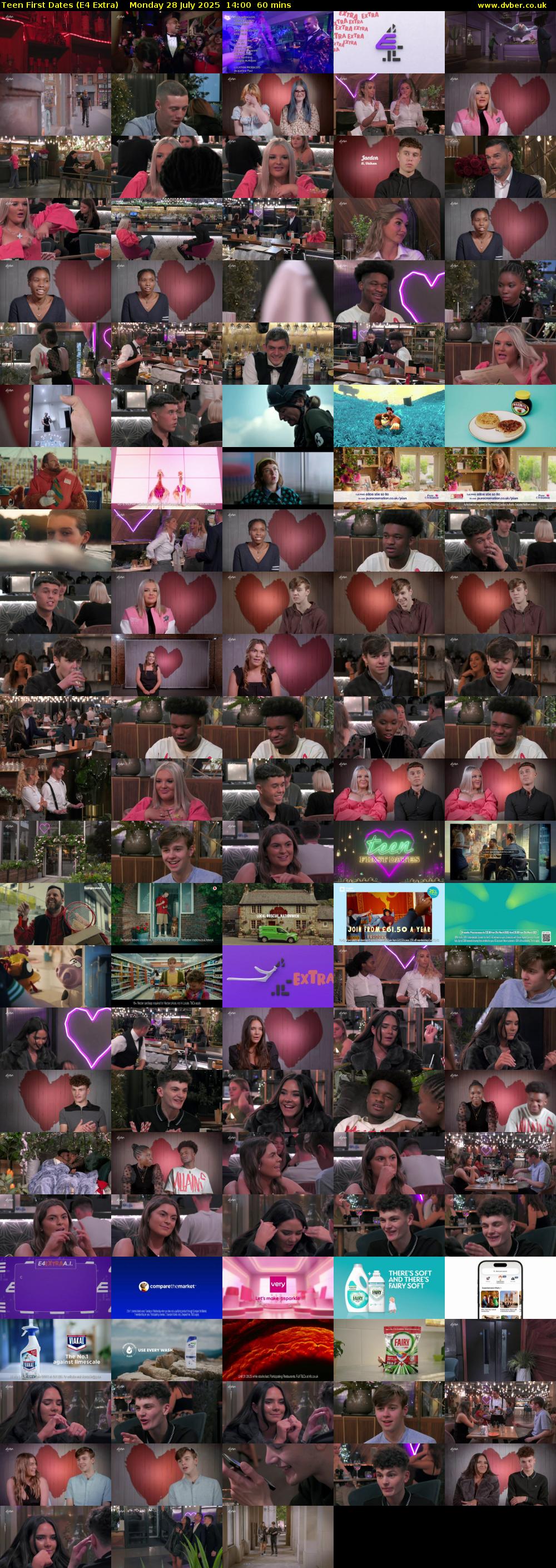 Teen First Dates (E4 Extra) Monday 28 July 2025 14:00 - 15:00