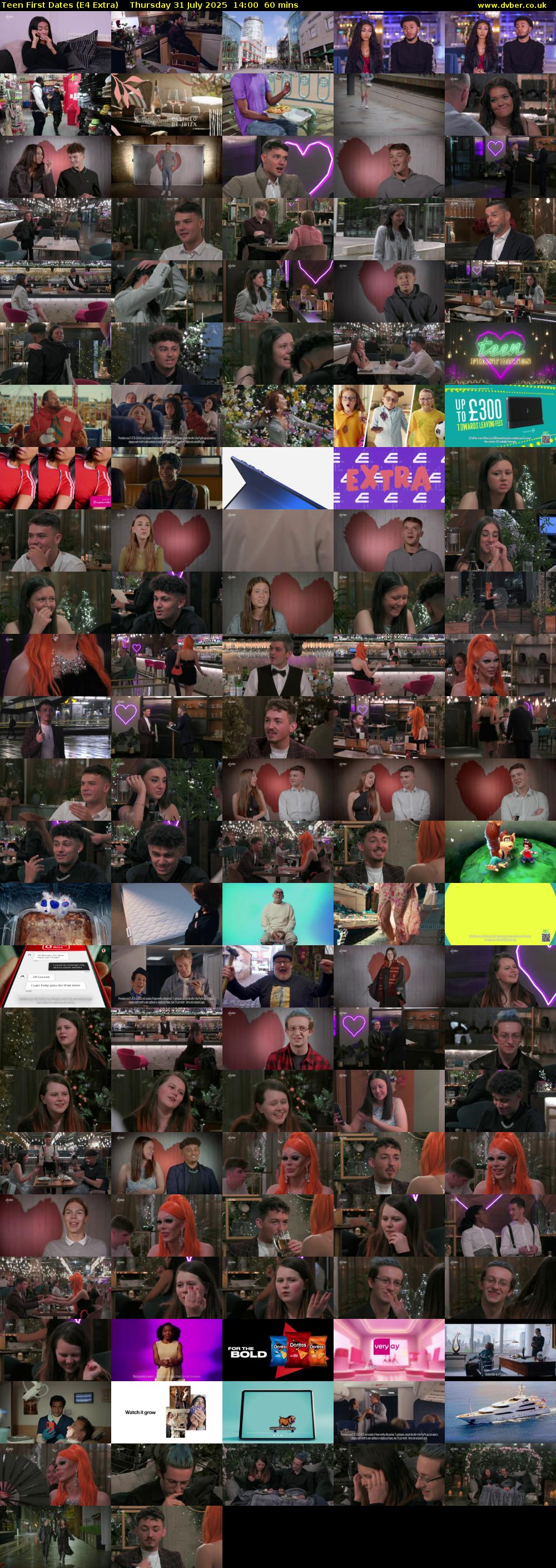 Teen First Dates (E4 Extra) Thursday 31 July 2025 14:00 - 15:00