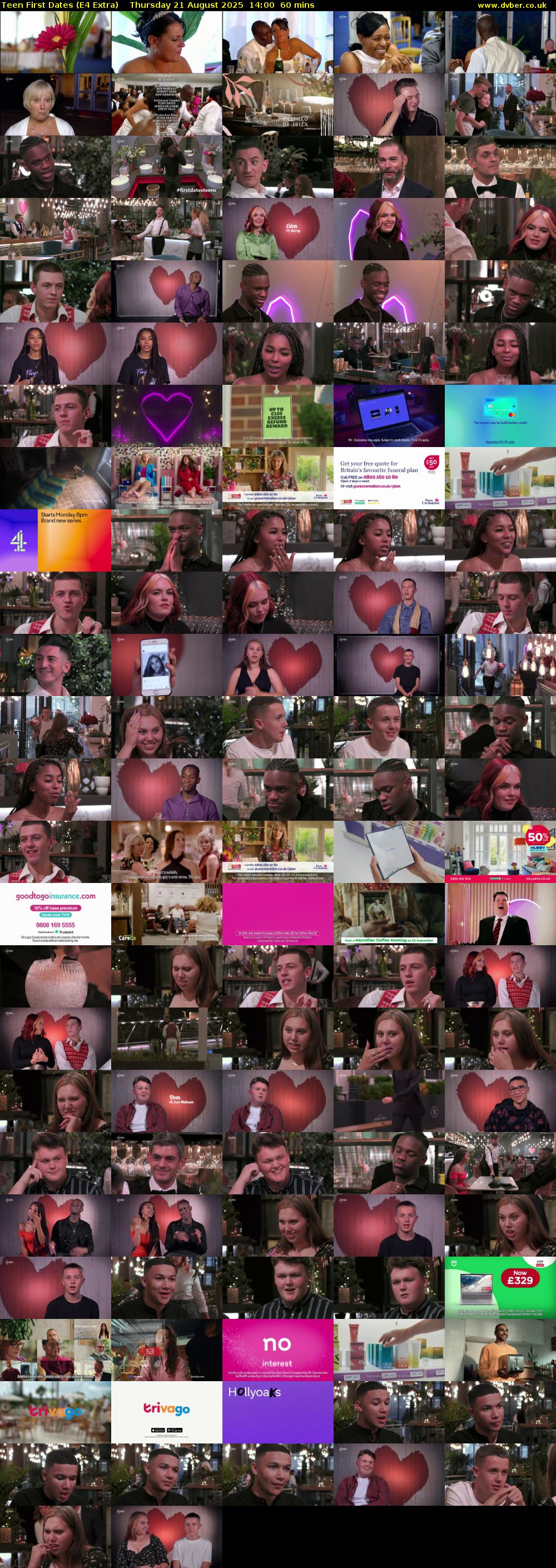 Teen First Dates (E4 Extra) Thursday 21 August 2025 14:00 - 15:00