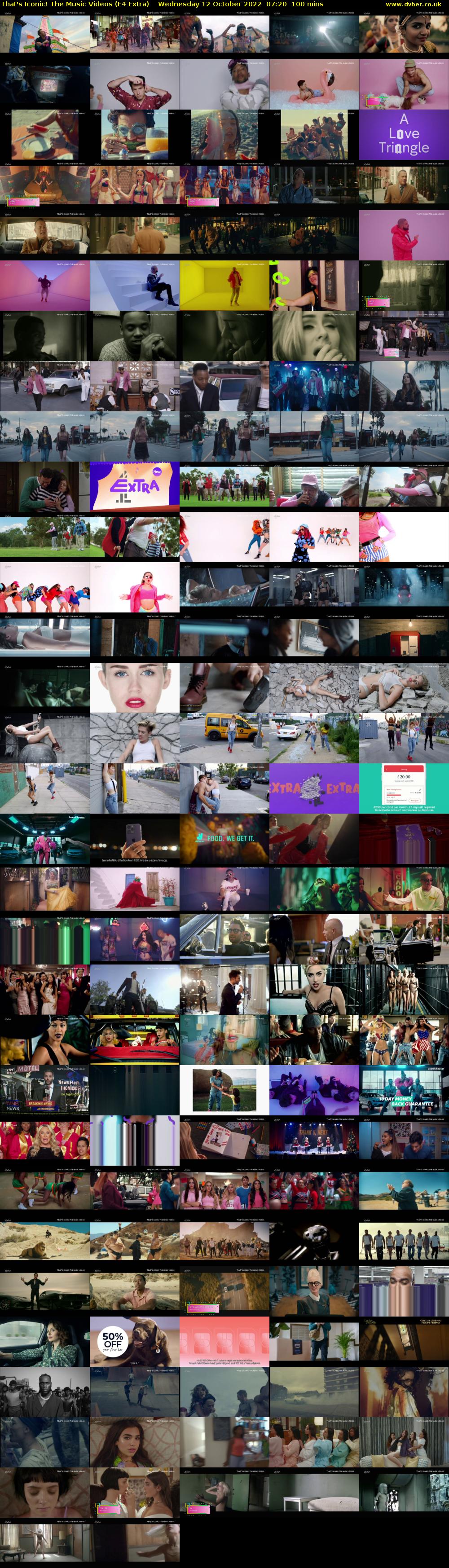 That's Iconic! The Music Videos (E4 Extra) Wednesday 12 October 2022 07:20 - 09:00