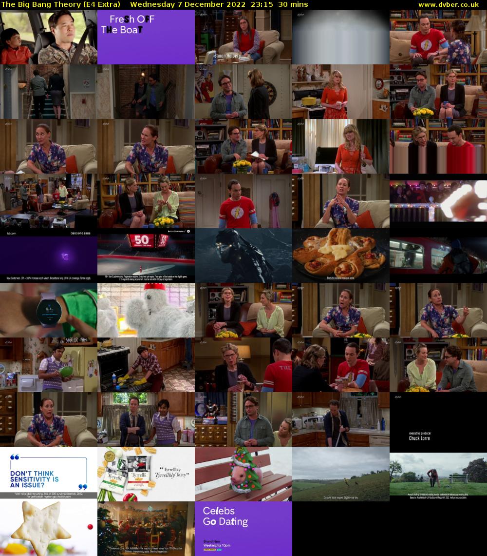 The Big Bang Theory (E4 Extra) Wednesday 7 December 2022 23:15 - 23:45