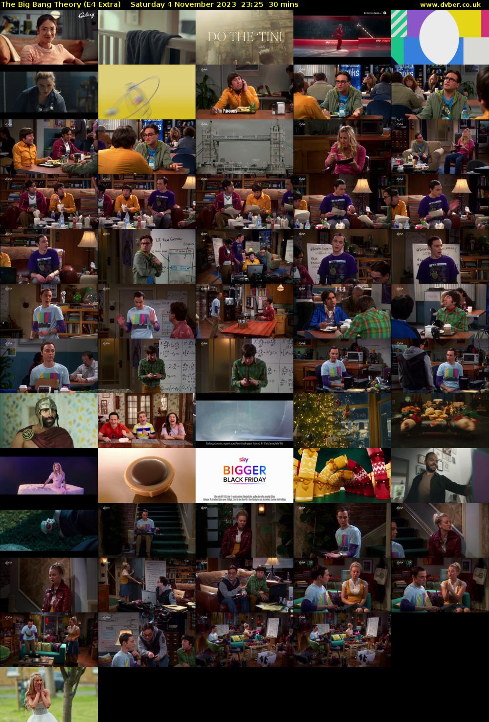 The Big Bang Theory (E4 Extra) Saturday 4 November 2023 23:25 - 23:55