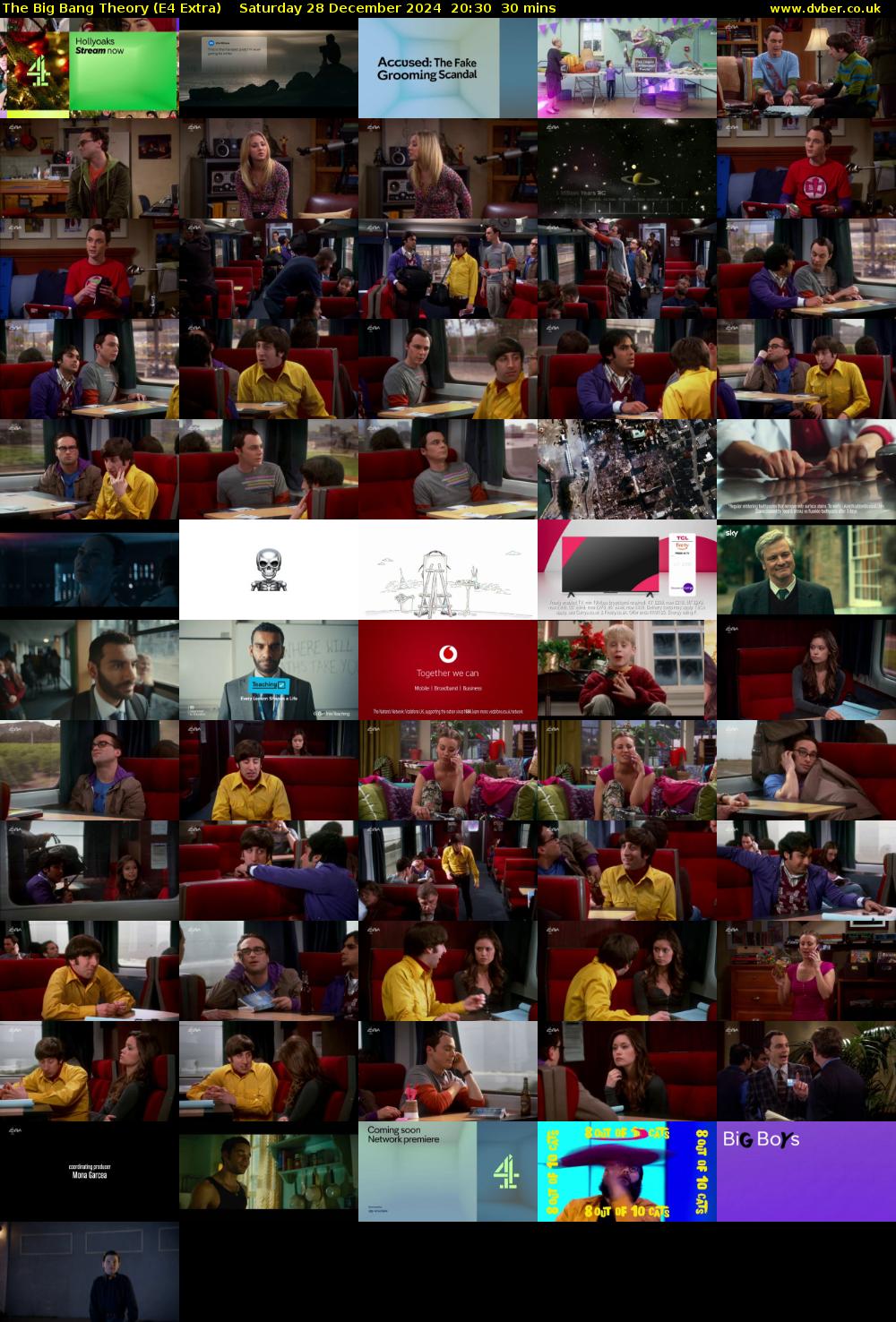 The Big Bang Theory (E4 Extra) Saturday 28 December 2024 20:30 - 21:00