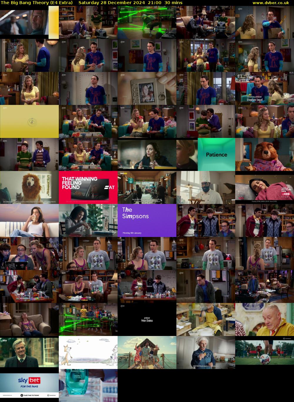The Big Bang Theory (E4 Extra) Saturday 28 December 2024 21:00 - 21:30