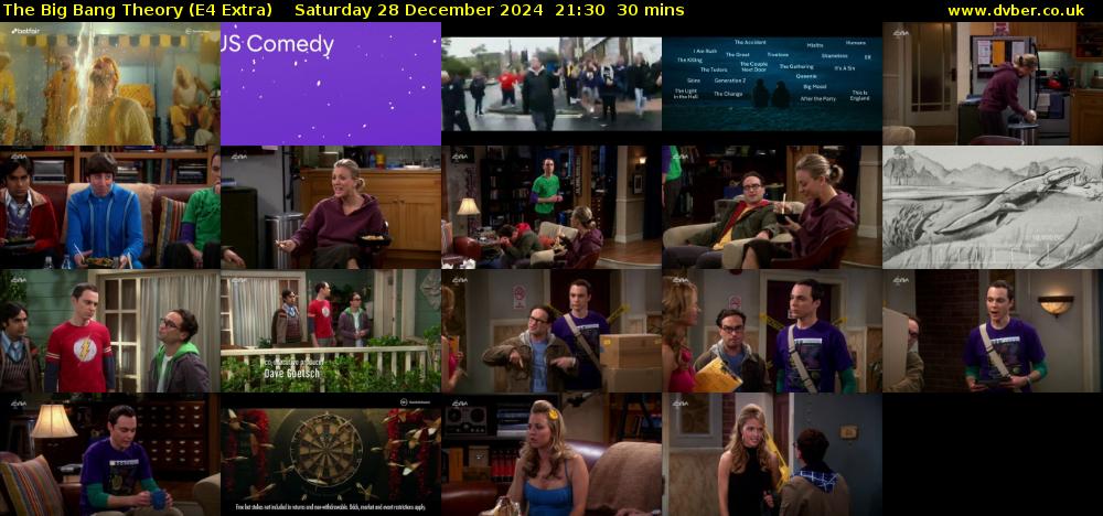The Big Bang Theory (E4 Extra) Saturday 28 December 2024 21:30 - 22:00