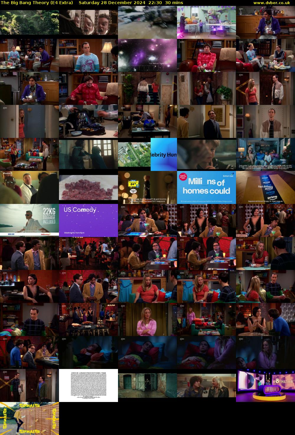 The Big Bang Theory (E4 Extra) Saturday 28 December 2024 22:30 - 23:00