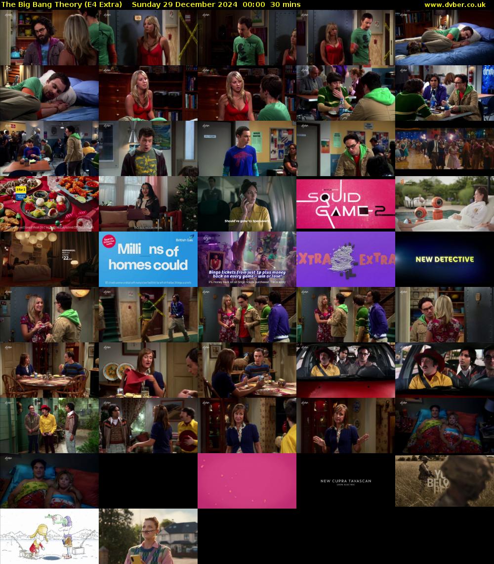 The Big Bang Theory (E4 Extra) Sunday 29 December 2024 00:00 - 00:30
