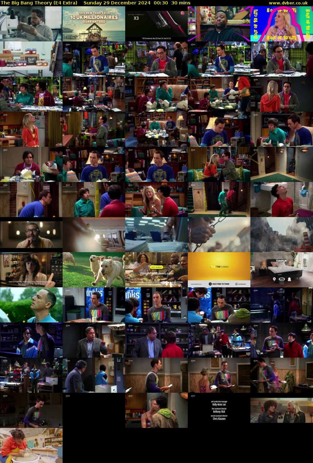 The Big Bang Theory (E4 Extra) Sunday 29 December 2024 00:30 - 01:00