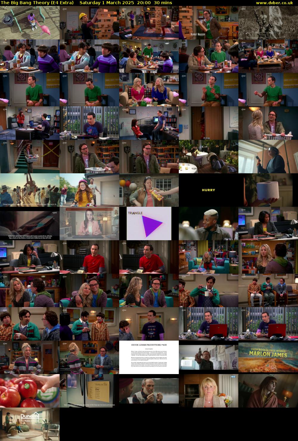 The Big Bang Theory (E4 Extra) Saturday 1 March 2025 20:00 - 20:30
