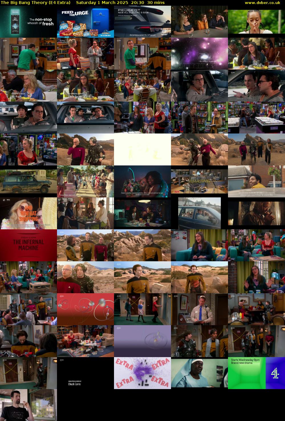 The Big Bang Theory (E4 Extra) Saturday 1 March 2025 20:30 - 21:00