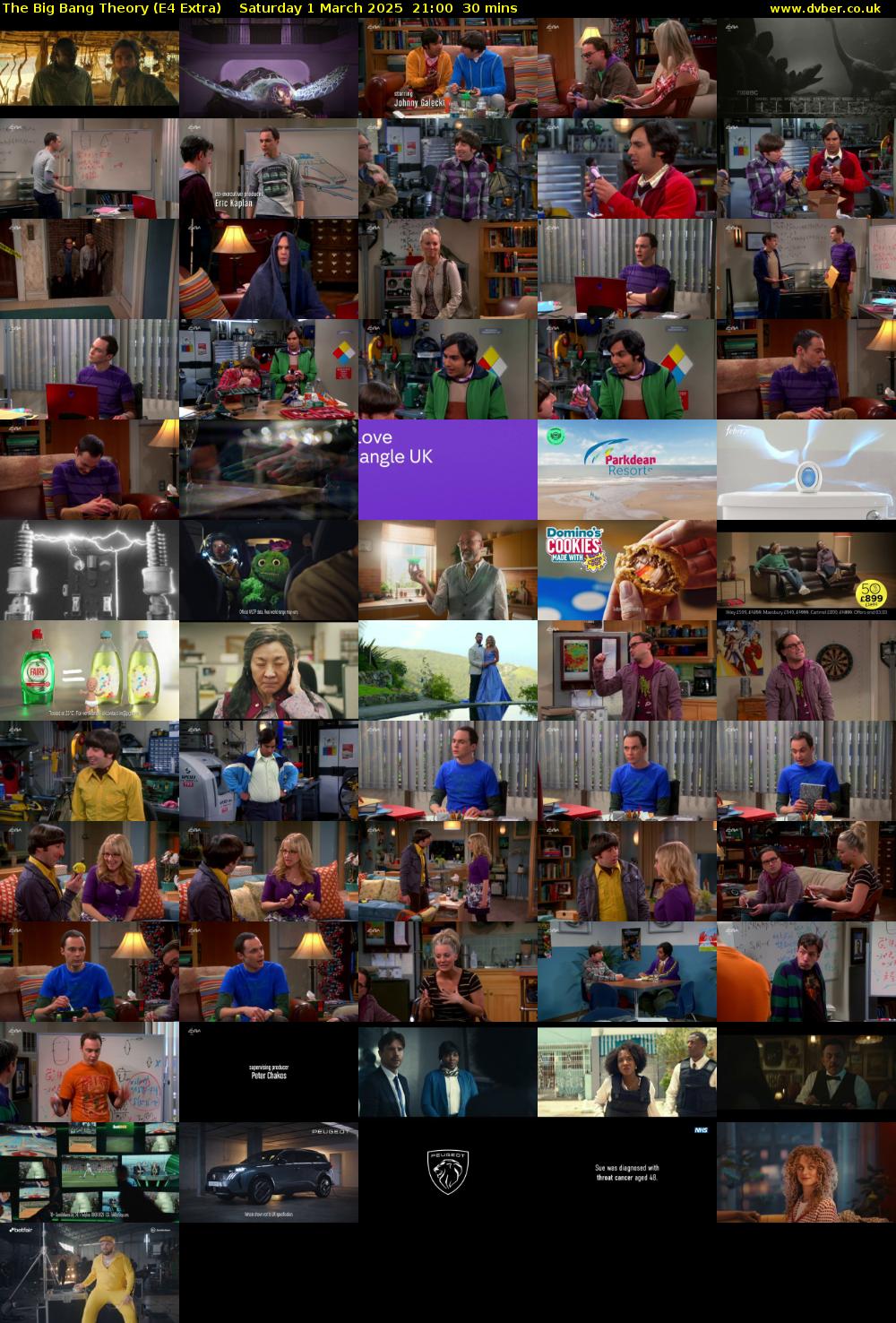 The Big Bang Theory (E4 Extra) Saturday 1 March 2025 21:00 - 21:30