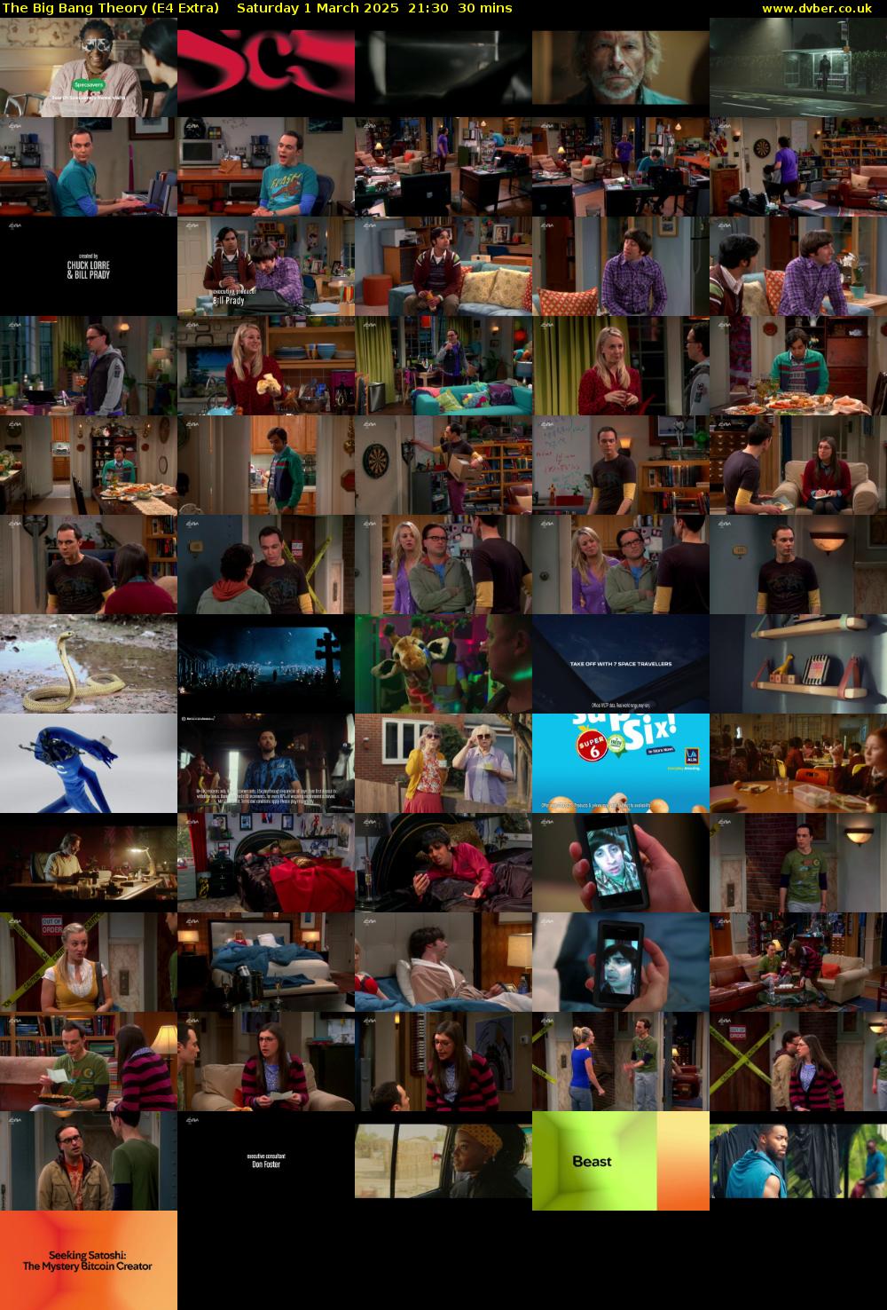 The Big Bang Theory (E4 Extra) Saturday 1 March 2025 21:30 - 22:00