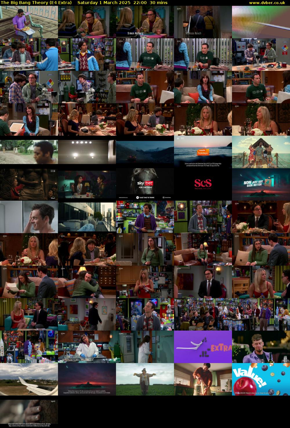 The Big Bang Theory (E4 Extra) Saturday 1 March 2025 22:00 - 22:30