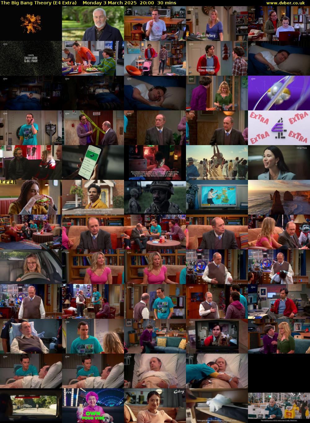 The Big Bang Theory (E4 Extra) Monday 3 March 2025 20:00 - 20:30