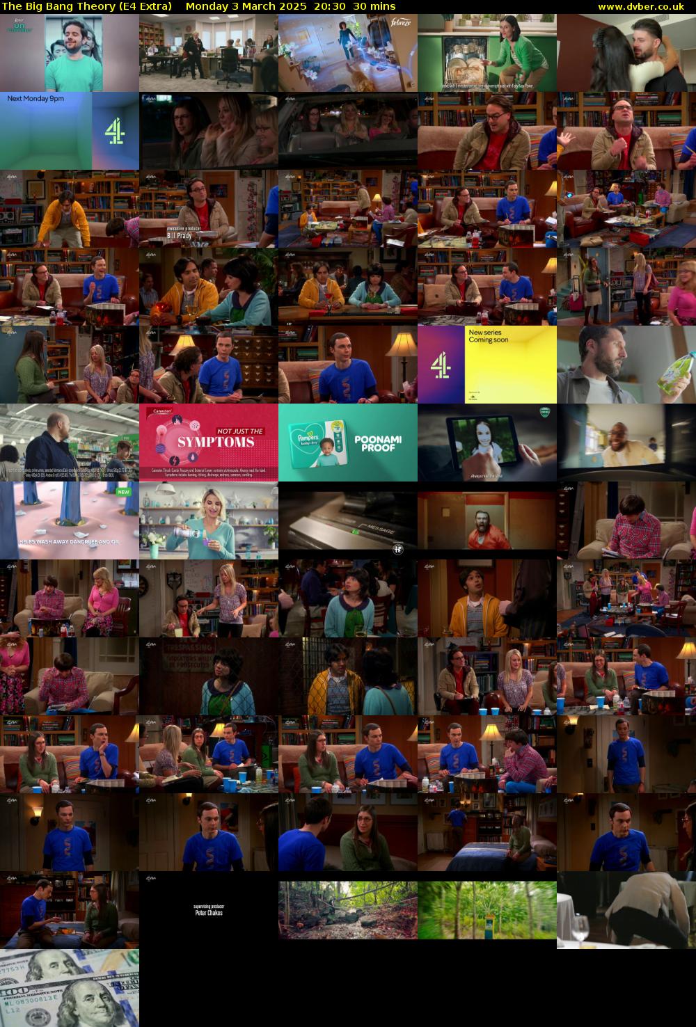 The Big Bang Theory (E4 Extra) Monday 3 March 2025 20:30 - 21:00