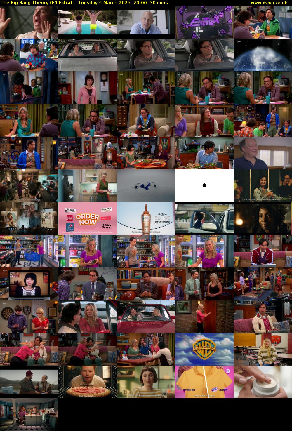 The Big Bang Theory (E4 Extra) Tuesday 4 March 2025 20:00 - 20:30