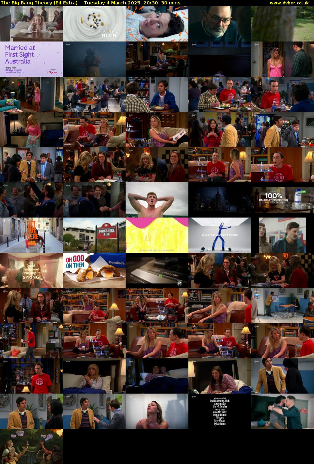 The Big Bang Theory (E4 Extra) Tuesday 4 March 2025 20:30 - 21:00