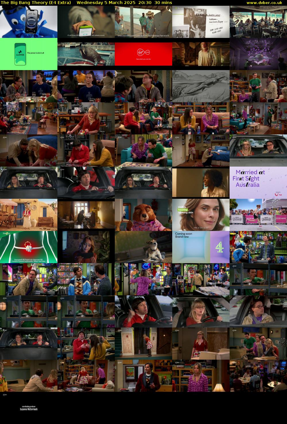 The Big Bang Theory (E4 Extra) Wednesday 5 March 2025 20:30 - 21:00