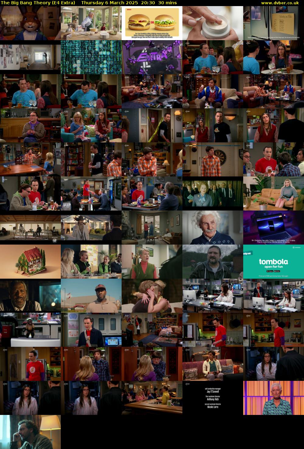 The Big Bang Theory (E4 Extra) Thursday 6 March 2025 20:30 - 21:00