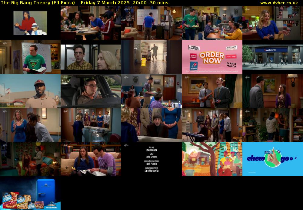 The Big Bang Theory (E4 Extra) Friday 7 March 2025 20:00 - 20:30