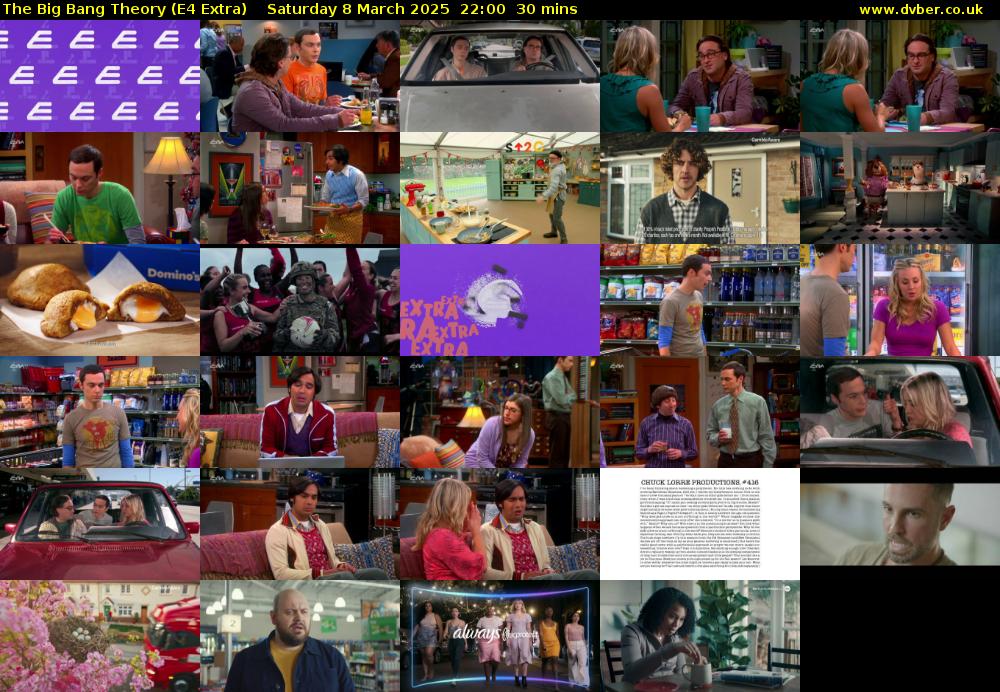 The Big Bang Theory (E4 Extra) Saturday 8 March 2025 22:00 - 22:30