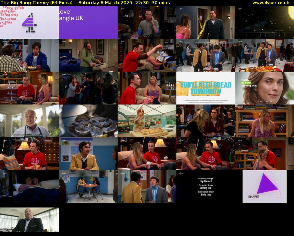 The Big Bang Theory (E4 Extra) Saturday 8 March 2025 22:30 - 23:00