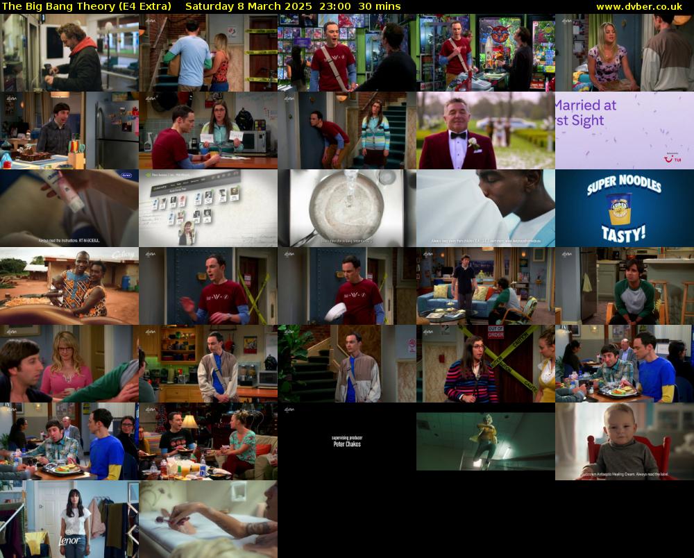 The Big Bang Theory (E4 Extra) Saturday 8 March 2025 23:00 - 23:30