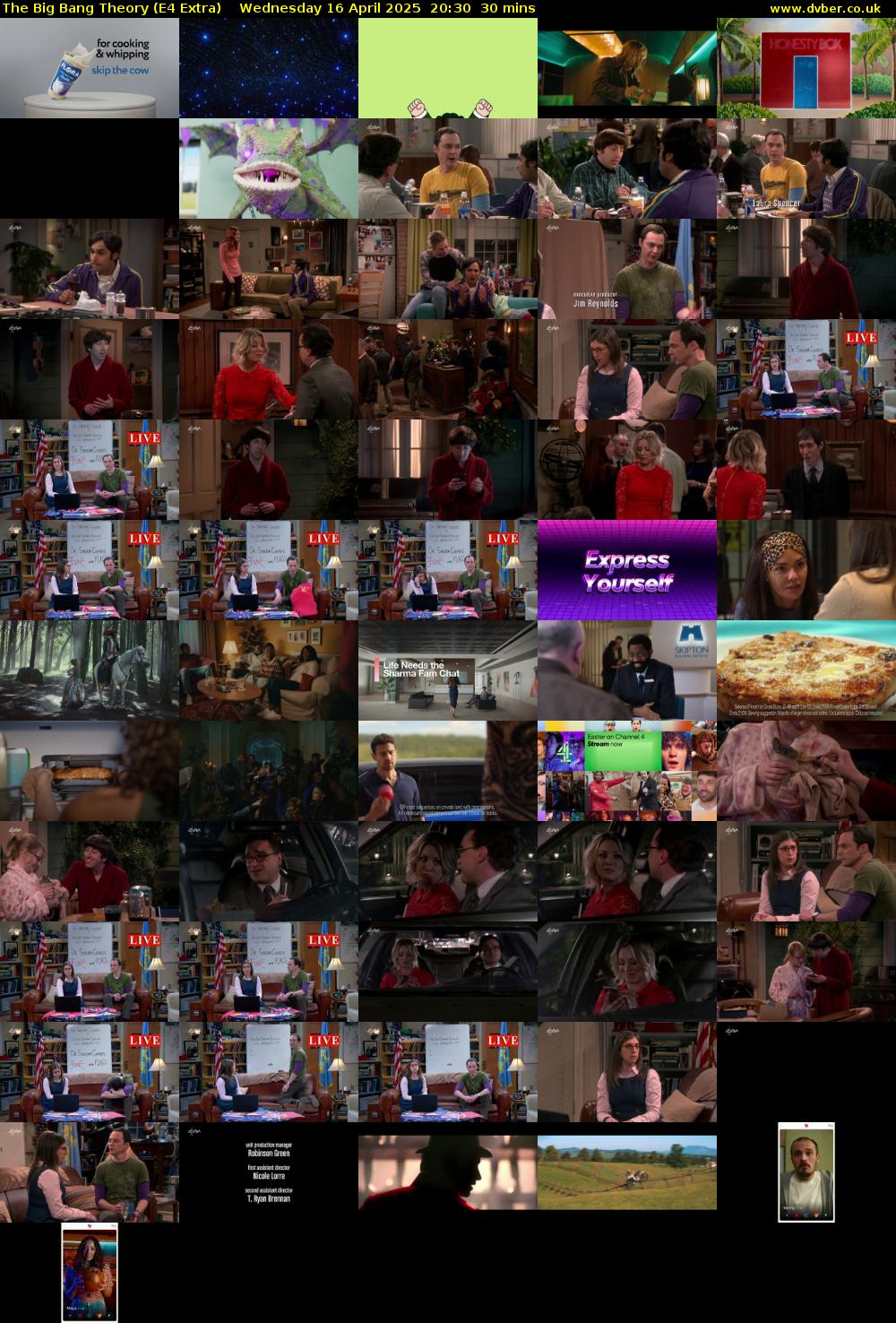 The Big Bang Theory (E4 Extra) Wednesday 16 April 2025 20:30 - 21:00