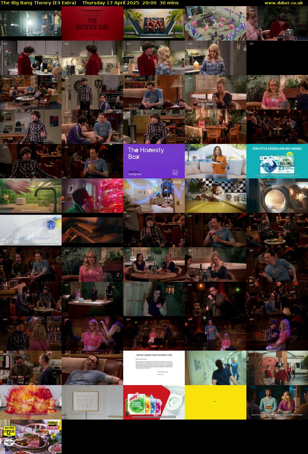 The Big Bang Theory (E4 Extra) Thursday 17 April 2025 20:00 - 20:30